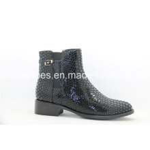 16fw nuevo diseño de las mujeres planas botas de cuero de tobillo